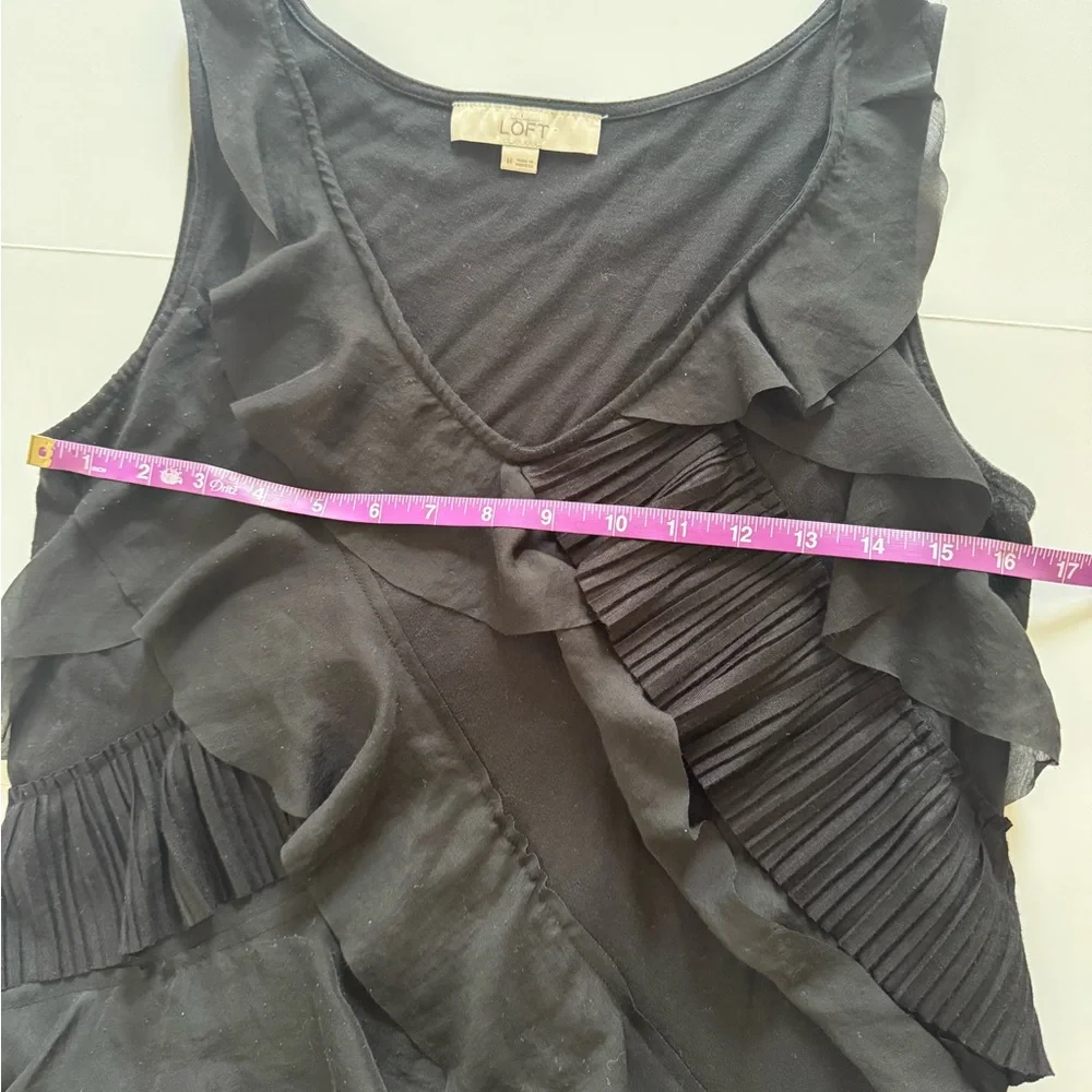 LOFT Black Tiered Mini Dress - Picture 7 of 8